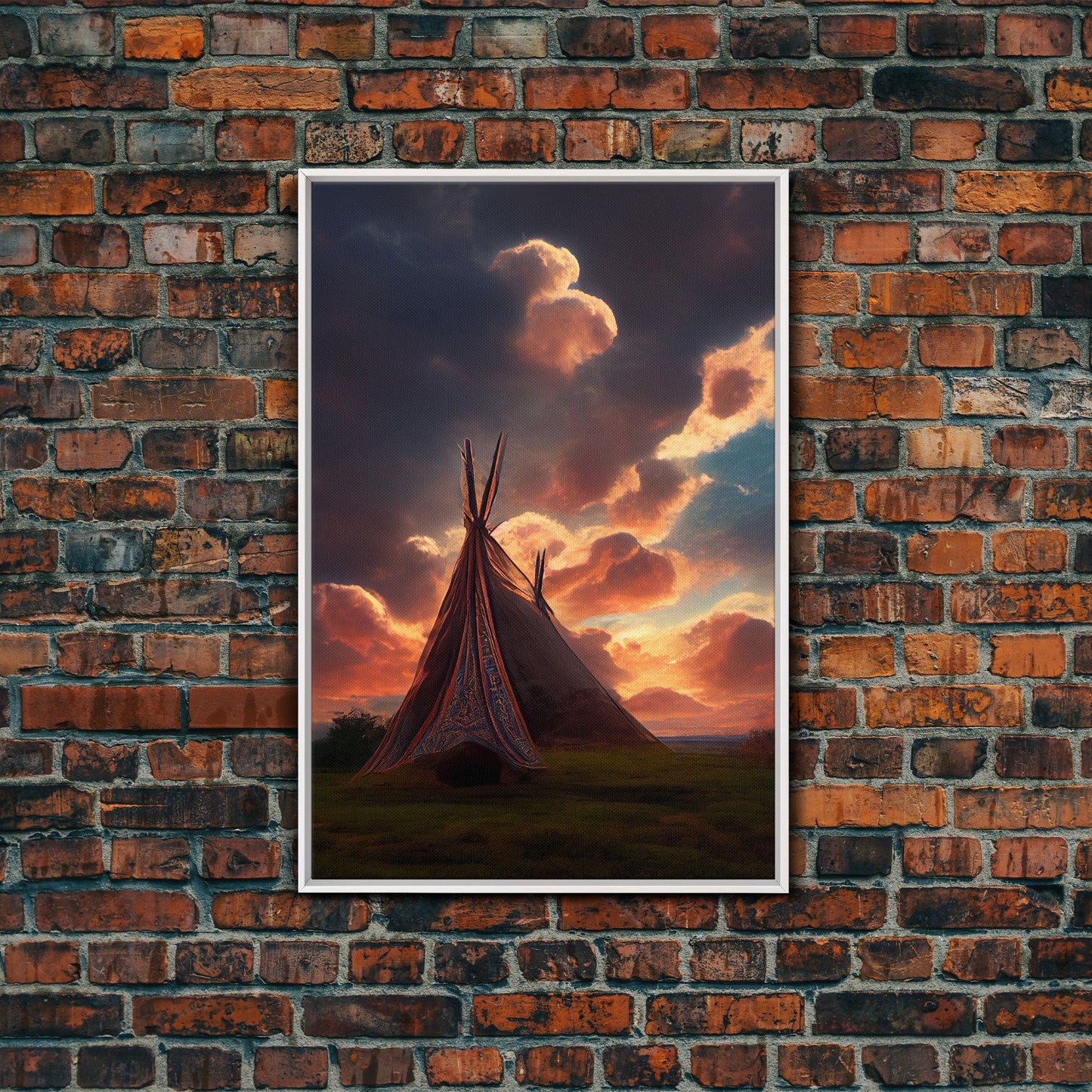 Native American Tipi Wall Art, Poster Print, Fine Art Paper Print, Early American Style Wall Decor