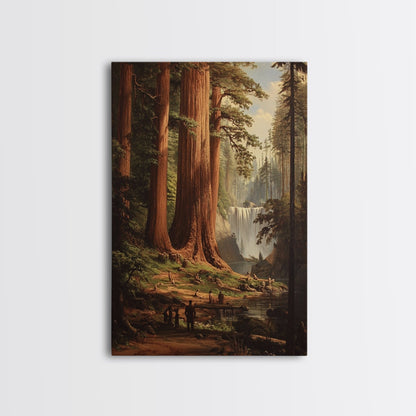 The Redwoods of California, Ancient California Canvas Print, Fantasy Decor, California Wall Art, Tall Redwood Trees Painting