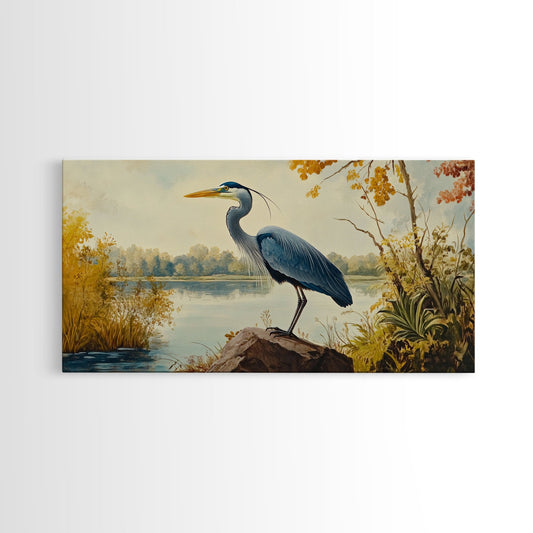 Blue Heron Painting Print | Florida Home Decor | Bird Painting | Nautical Art | Nautical Painting | Lake House Wall Art | Blue Heron Art