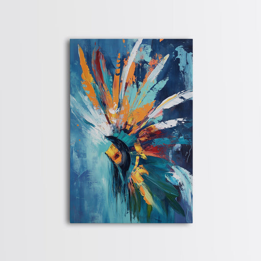 Abstract Feather Canvas Print Native American Art Colorful Boho Decor Modern Home Office Artwork Living Room Wall Art Gift