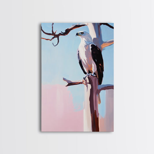 Majestic Eagle, Wildlife Painting, Nature Inspired, Canvas Print, Office Wall Art, Rustic Home Decor, Outdoor Enthusiast Gift