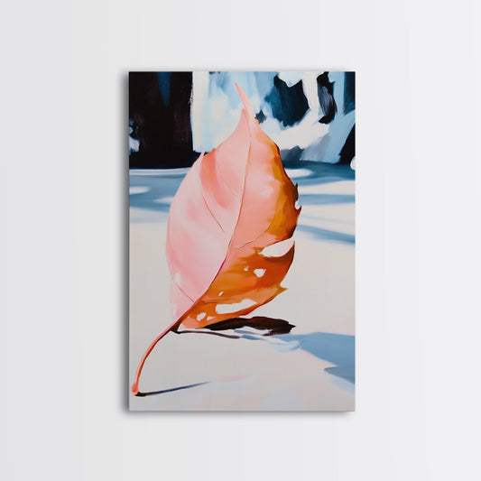 Autumn Leaf, Seasonal Art, Nature Wall Decor, Canvas Print, Fall Home Decor, Minimalist Artwork, Botanical Art, Bedroom Wall Art