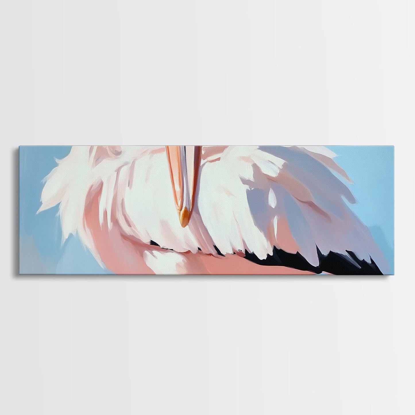 Pelican, Coastal, Bird, Canvas Print, Seaside Wall Art, Nautical Decor, Ocean Wildlife Art, Minimalist Beach House Artwork, Living Room Art