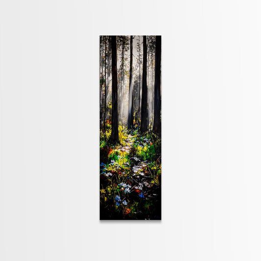 Pathway, Trees, Woodland, Canvas Print, Nature Lover Art, Whimsical Forest Scene, Sunlit Woods, Bohemian Wall Decor, Autumn Inspired Art