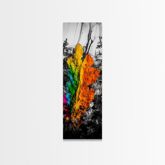 Vibrant Leaf, Abstract Nature Art, Colorful Wall Art, Framed Canvas Print, Modern Decor, Office Artwork, Unique Gift, Statement Piece