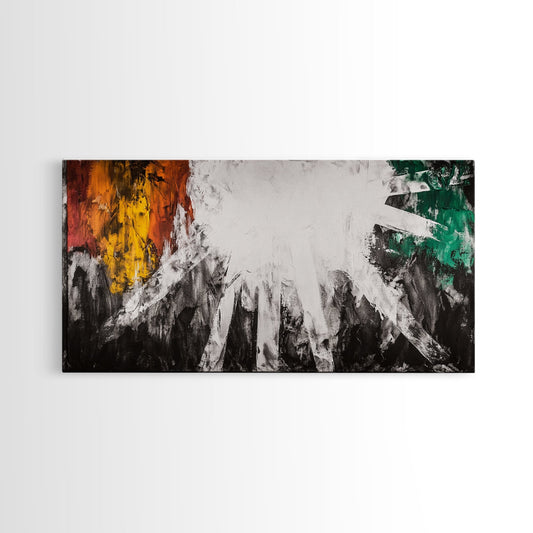 Abstract Feather, Native American Art, Modern Boho Decor, Large Canvas Print, Colorful Art, Living Room Wall Art, Rustic Artwork