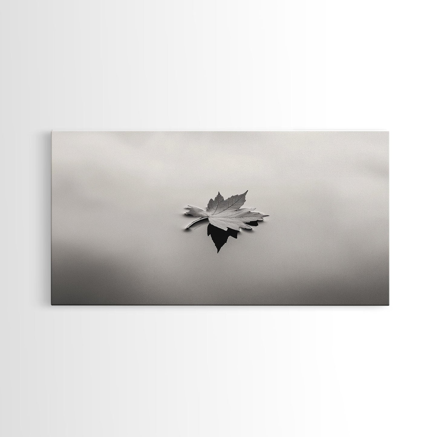 Autumn Leaf, Tranquil Water, Floating Serenity, Soft Tones Nature Art, Canvas Print, Fall Bedroom Wall Art, Minimalist Style