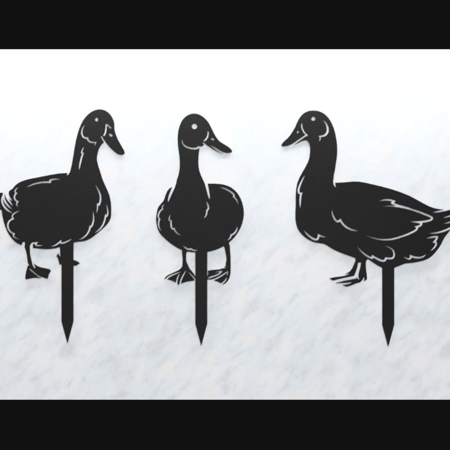 3-Pack Metal Farm Duck Yard Art