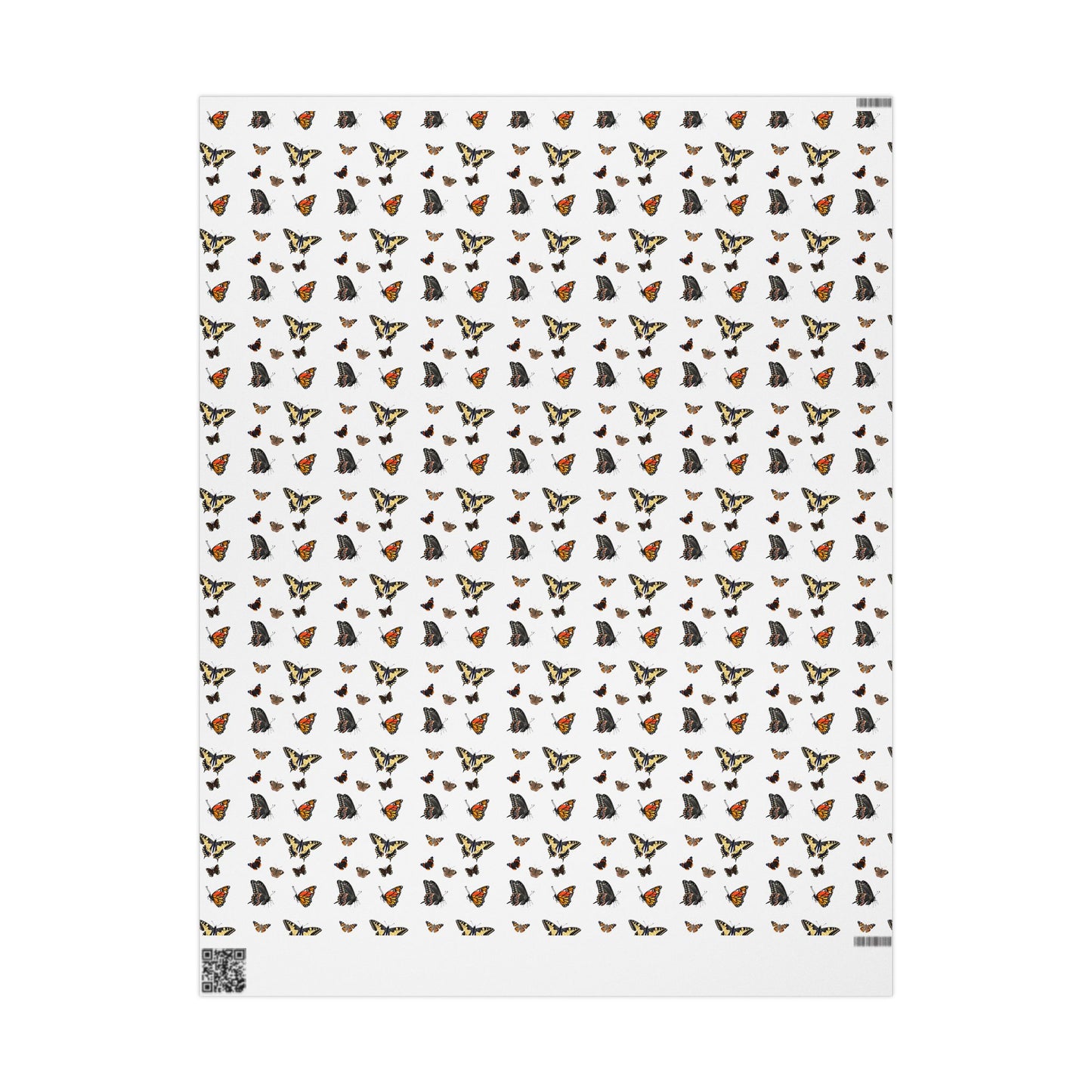 Wrapping Paper, Native Butterflies - White