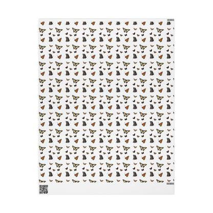 Wrapping Paper, Native Butterflies - White