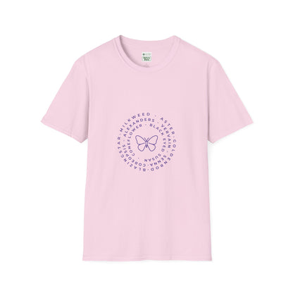 T-Shirt Unisex Softstyle, Native Plants & Butterflies w/EMNP logo