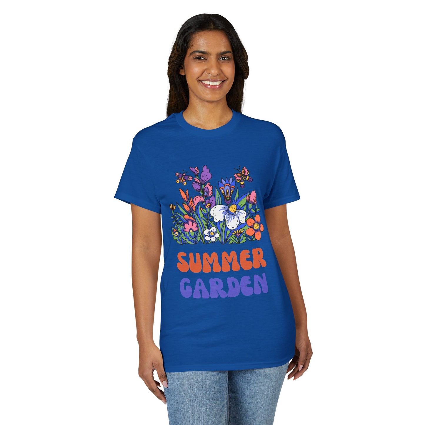 Dry Blend Moisture Wicking Tee Summer Garden w/EMNP Logo on back