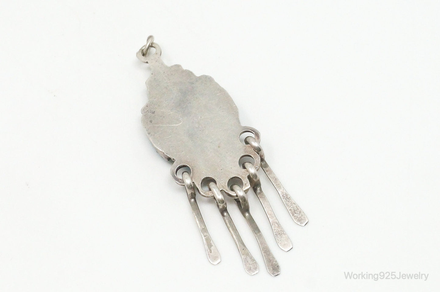 Vintage Native American Zuni Turquoise Sterling Silver Pendant