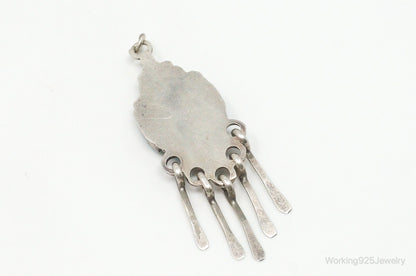 Vintage Native American Zuni Turquoise Sterling Silver Pendant