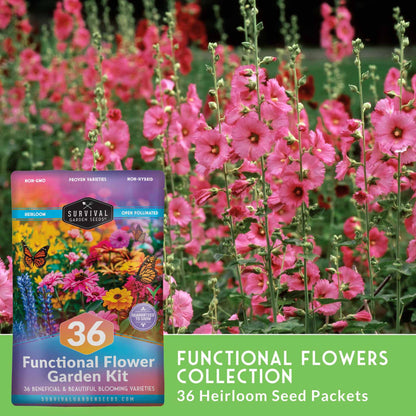 Functional Flower Garden Kit - 36 Seeds for Beauty, Bees & Wellness
