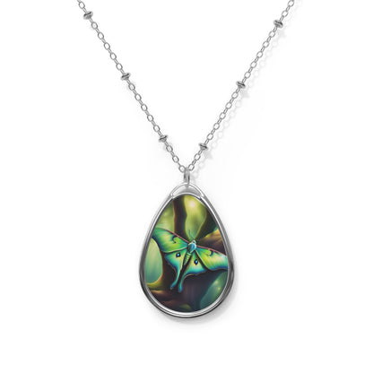 Necklace, Oval, Oak & Luna Moth