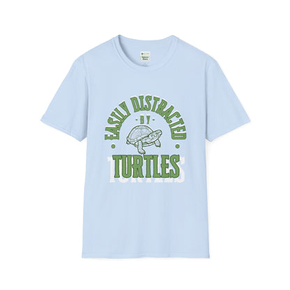 Unisex Softstyle T-Shirt, Distracted by Turtles