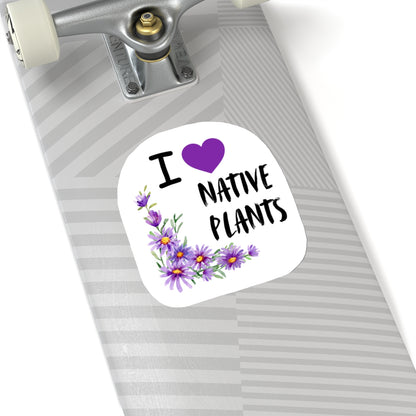 Stickers, I Love Native Plants, Asters