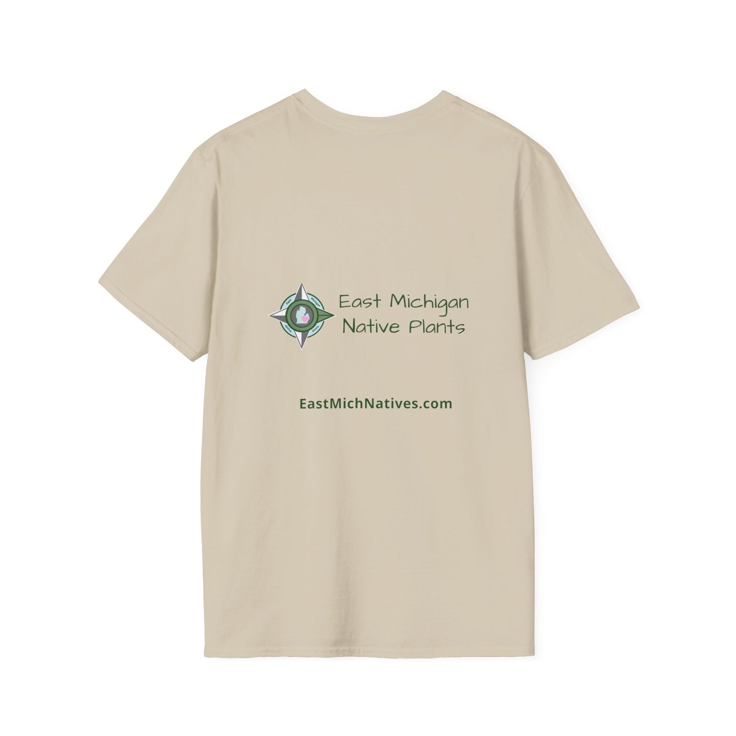 T-Shirt Unisex Softstyle, Native Plants & Butterflies w/EMNP logo
