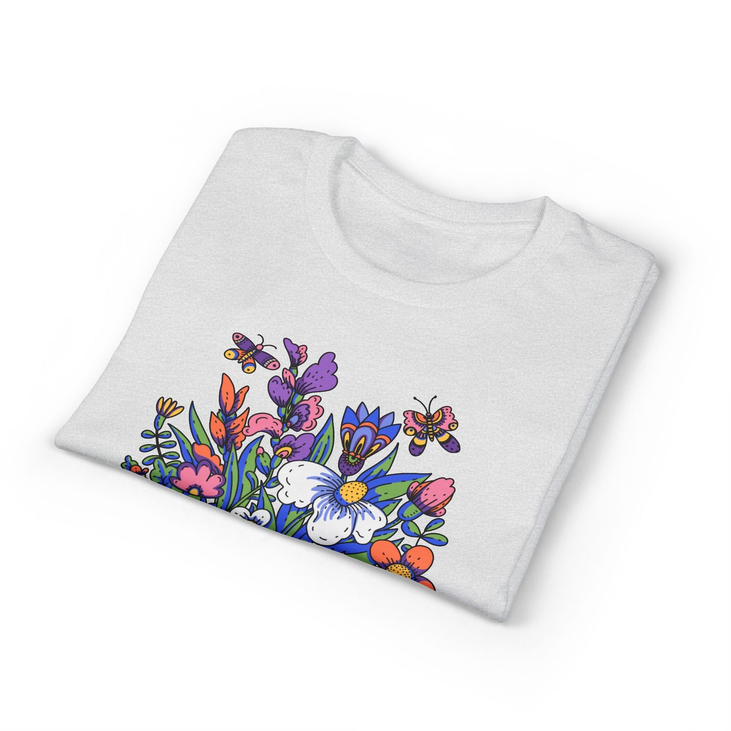 Dry Blend Moisture Wicking Tee Summer Garden w/EMNP Logo on back