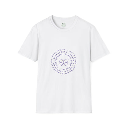 T-Shirt Unisex Softstyle, Native Plants & Butterflies w/EMNP logo