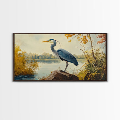 Blue Heron Painting Print | Florida Home Decor | Bird Painting | Nautical Art | Nautical Painting | Lake House Wall Art | Blue Heron Art