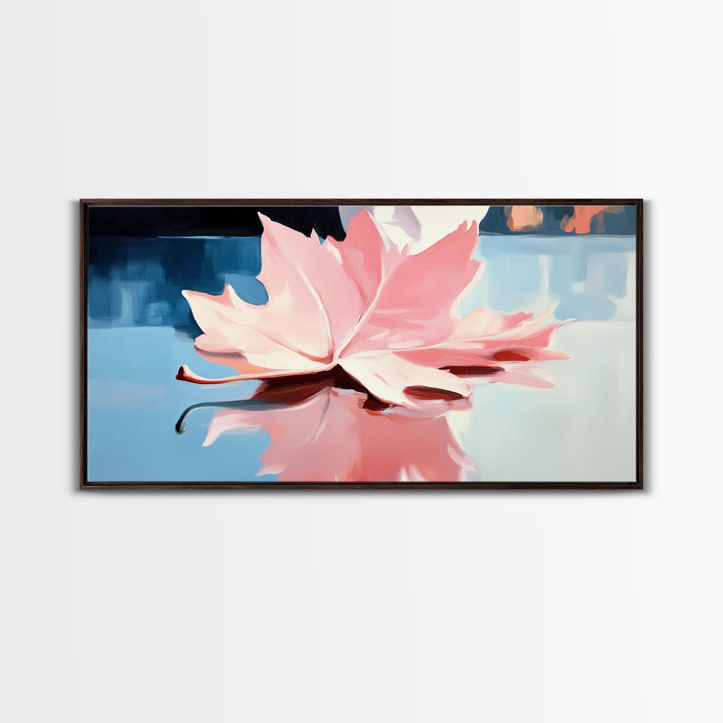 Autumn Leaf, Nature Reflection, Fall Inspired Art, Framed Canvas Print, Cozy Seasonal Wall Decor, Warm Toned Home Aesthetic