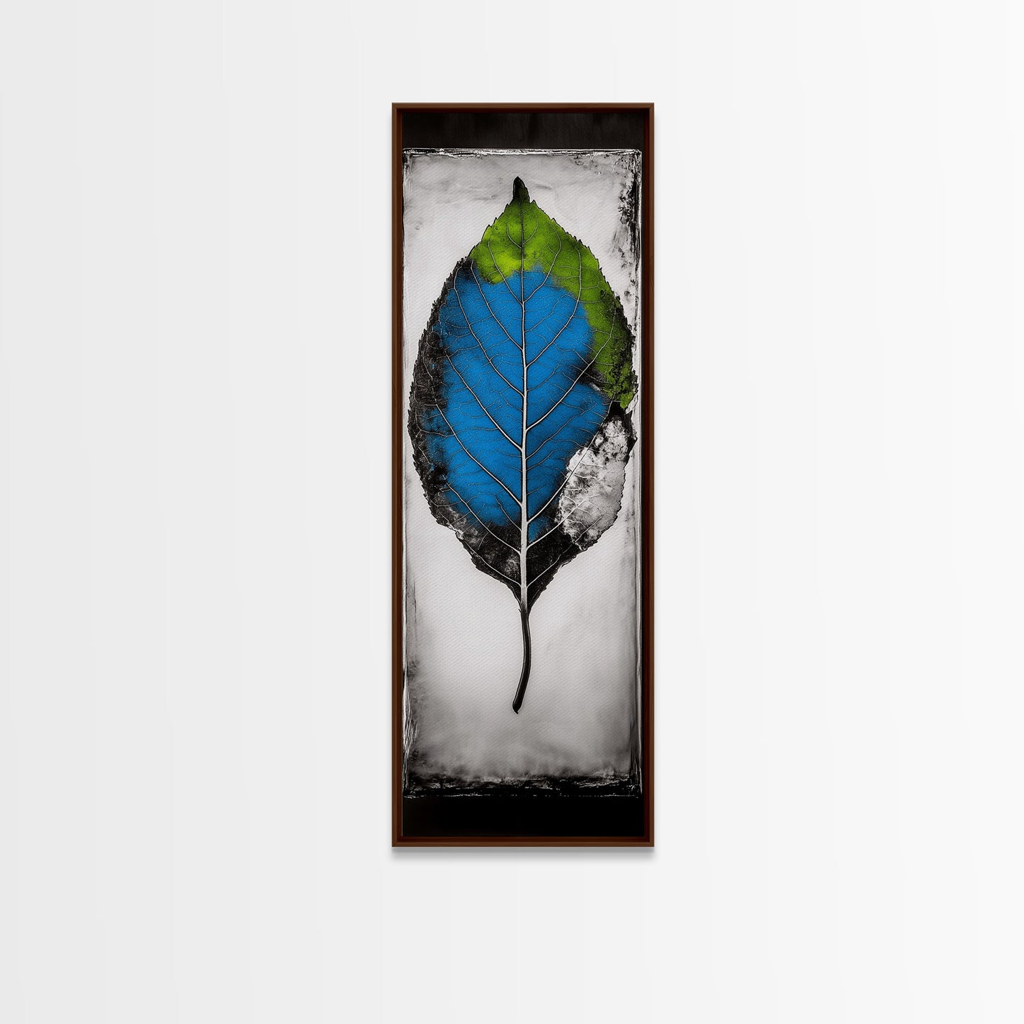 Vibrant Leaf, Nature Inspired Art, Modern Botanical, Colorful Foliage, Textured Wall Art, Minimalist Design, Canvas Print
