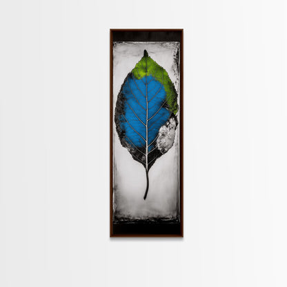 Vibrant Leaf, Nature Inspired Art, Modern Botanical, Colorful Foliage, Textured Wall Art, Minimalist Design, Canvas Print
