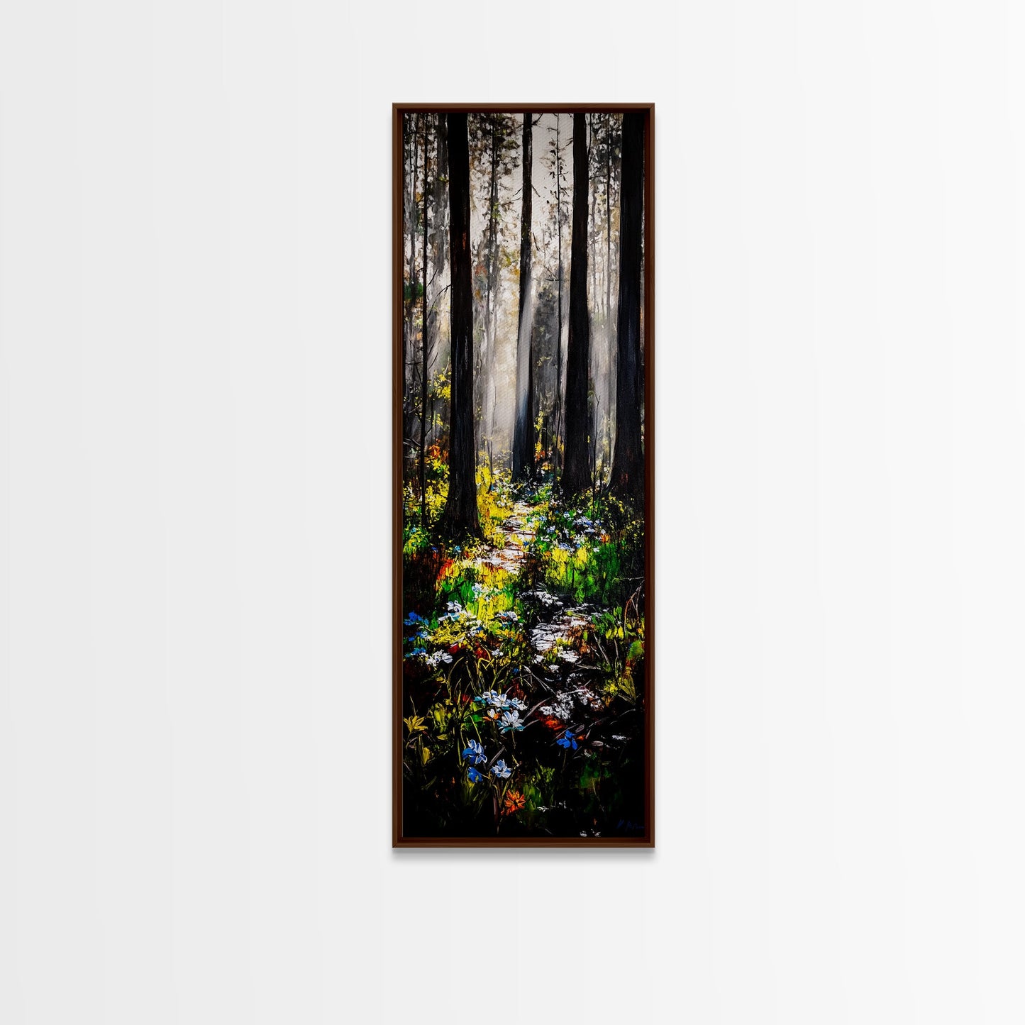 Pathway, Trees, Woodland, Canvas Print, Nature Lover Art, Whimsical Forest Scene, Sunlit Woods, Bohemian Wall Decor, Autumn Inspired Art