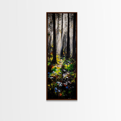 Pathway, Trees, Woodland, Canvas Print, Nature Lover Art, Whimsical Forest Scene, Sunlit Woods, Bohemian Wall Decor, Autumn Inspired Art