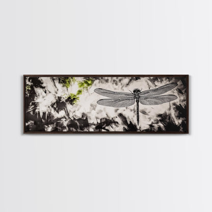 Dragonfly Sketch, Monochrome Nature, Canvas Print, Modern Wall Art, Minimalist Decor, Botanical Illustration, Bedroom Artwork