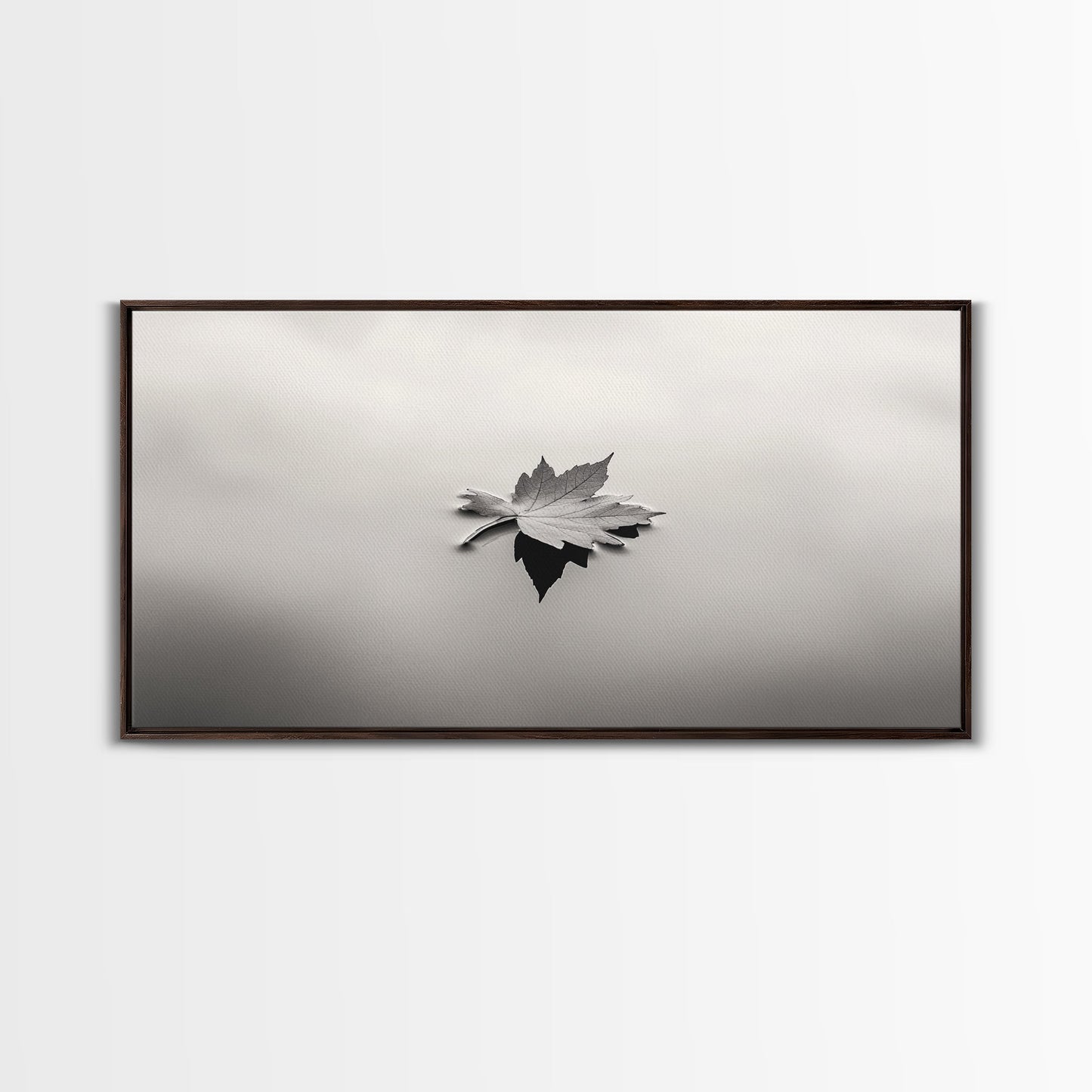 Autumn Leaf, Tranquil Water, Floating Serenity, Soft Tones Nature Art, Canvas Print, Fall Bedroom Wall Art, Minimalist Style