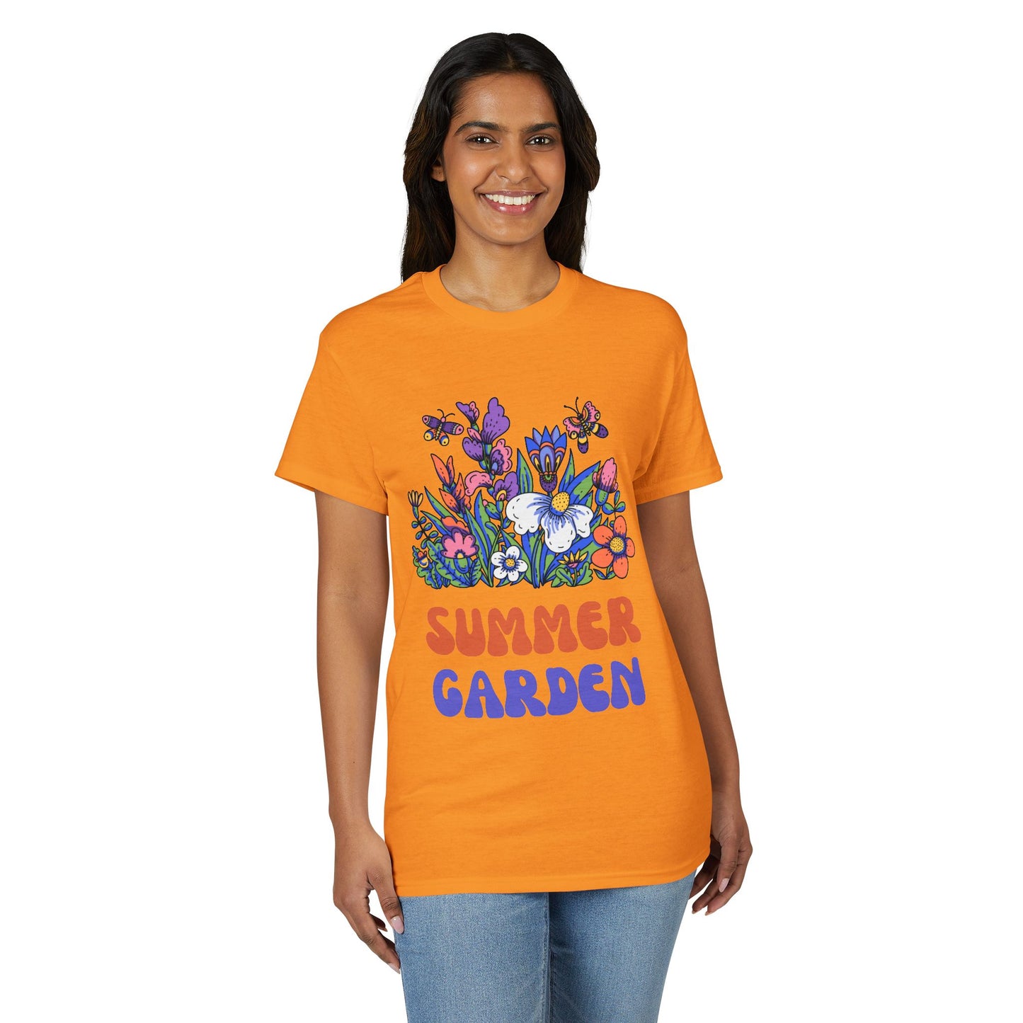 Dry Blend Moisture Wicking Tee Summer Garden w/EMNP Logo on back