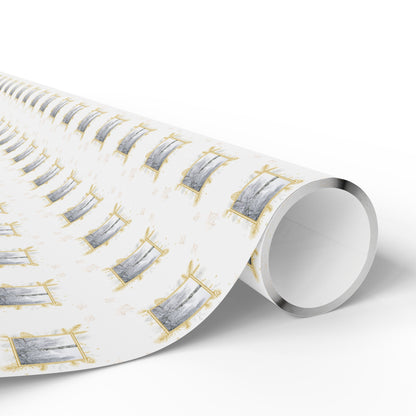 Wrapping Paper, Icy Birch - White