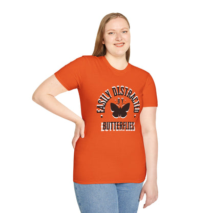 Easily Distracted By Butterflies Soft-Style T-Shirt