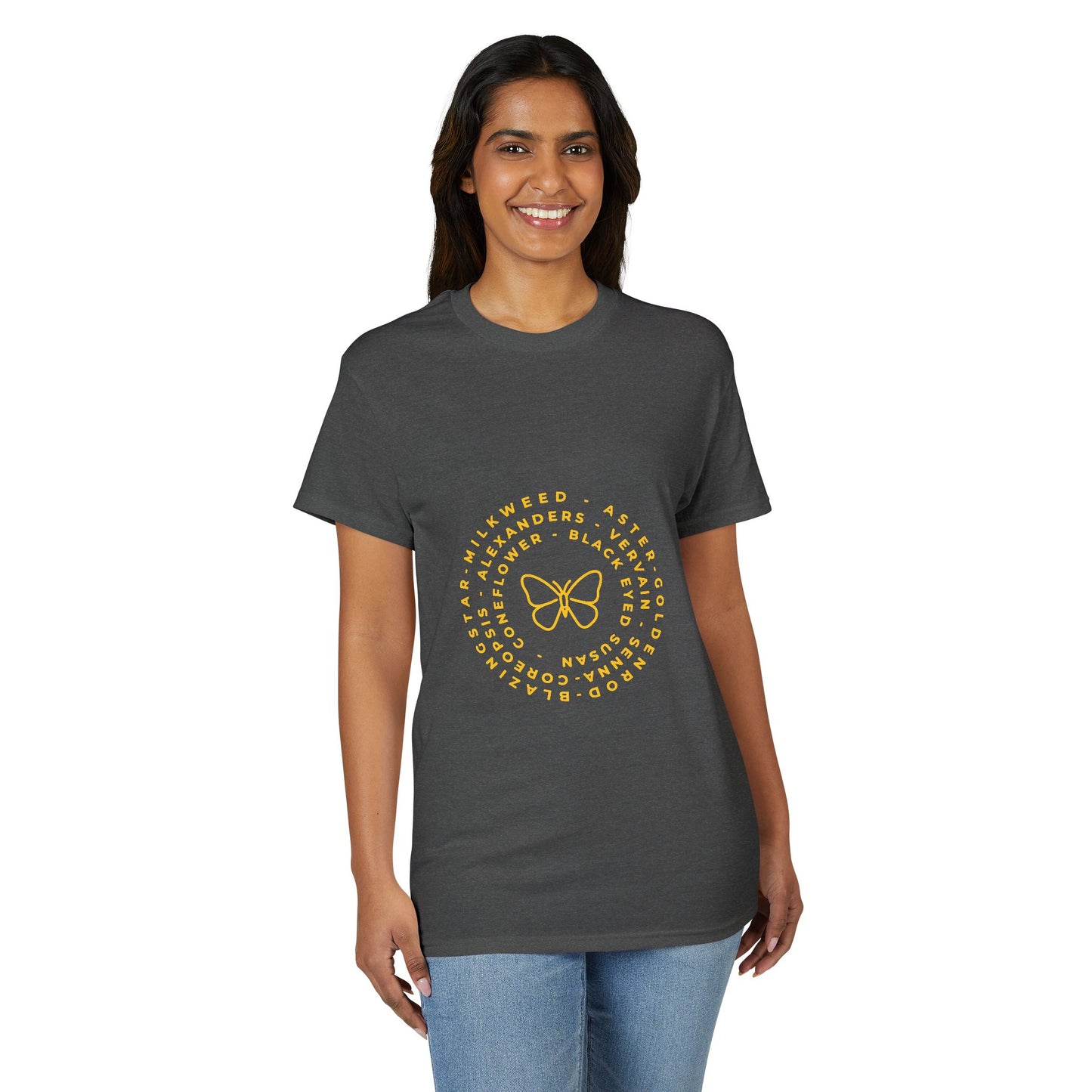 Dry Blend Moisture Wicking Tee Native Plants & Butterfly w/EMNP Logo