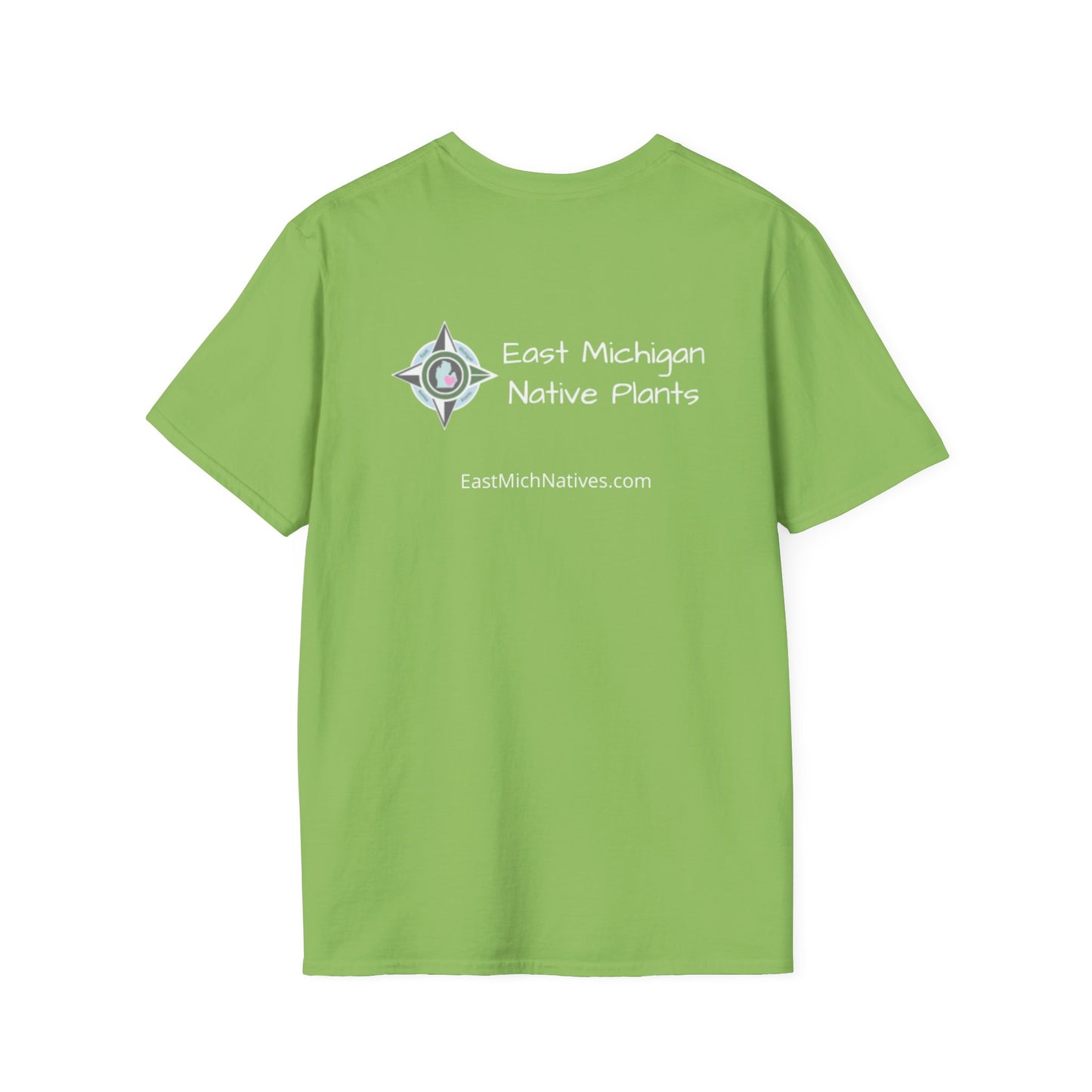 T-Shirt Unisex Softstyle, Native Plants & Butterflies w/EMNP logo