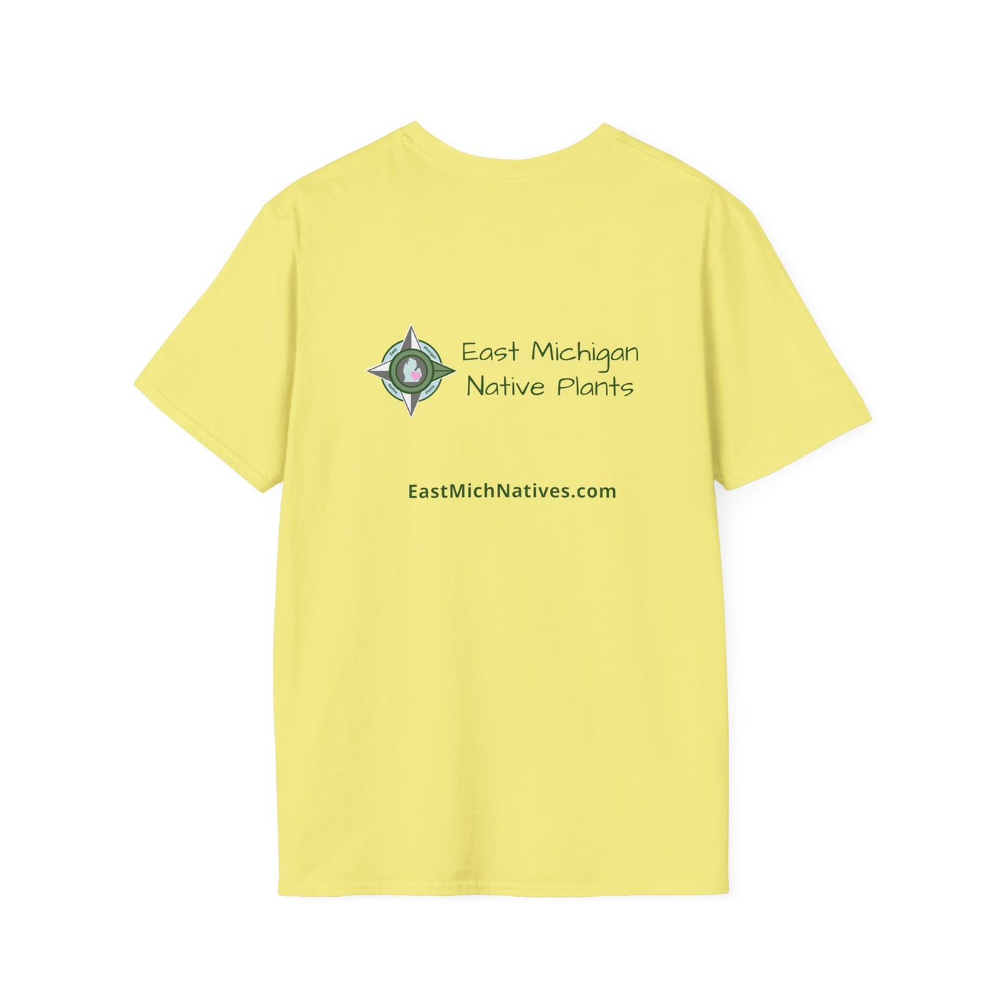 T-Shirt Unisex Softstyle, Native Plants & Butterflies w/EMNP logo