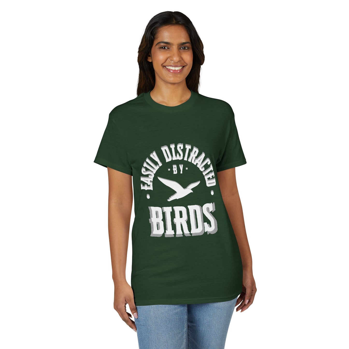 Dry Blend Moisture Wicking Tee "Distracted By Birds" plus EMNP Logo