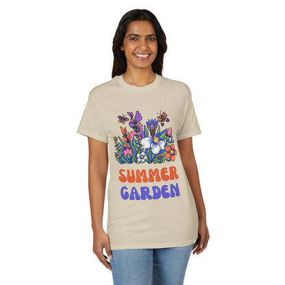 Dry Blend Moisture Wicking Tee Summer Garden w/EMNP Logo on back
