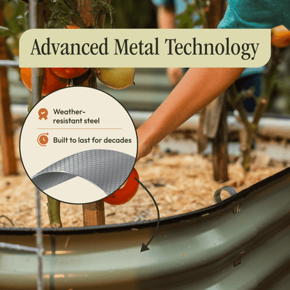 17" Tall 6 In 1 "No Tools Needed" Metal Raised Garden Bed Kit