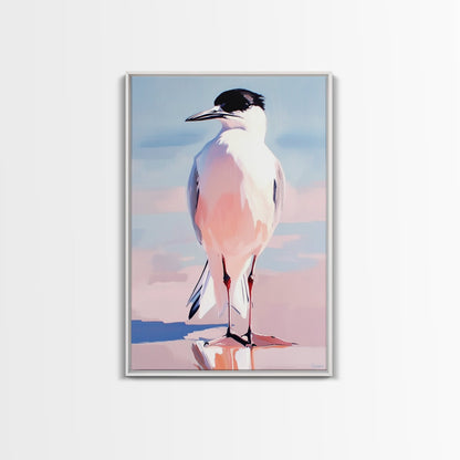 Seabird, Coastal Wildlife Art, Framed Canvas Print, Beach House Wall Decor, Nature Painting, Modern Home Aesthetic, Ocean Inspired