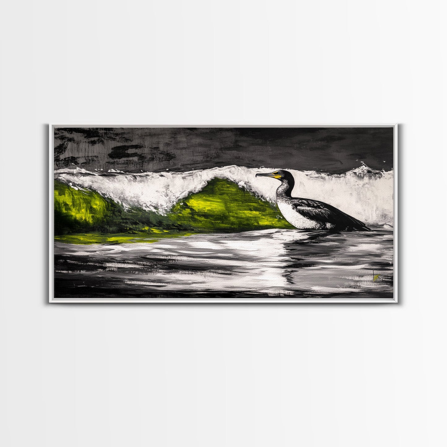 Ocean Bird, Coastal Wildlife, Beach Wall Art, Framed Canvas Print, Nautical Home Decor, Nature Inspired Art, Serene Landscape