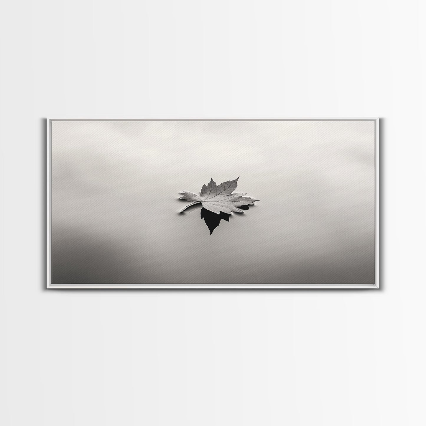 Autumn Leaf, Tranquil Water, Floating Serenity, Soft Tones Nature Art, Canvas Print, Fall Bedroom Wall Art, Minimalist Style