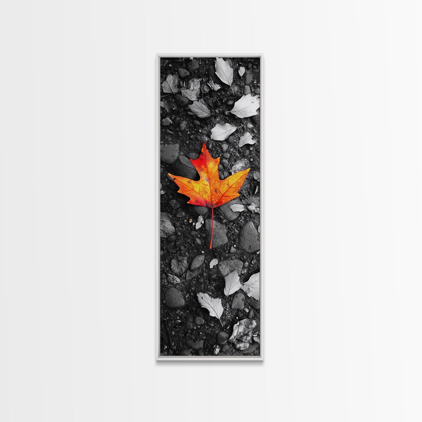 Maple Leaf Focus, Autumn Ground, Fall Vibes, Canvas Print, Nature Photography, Minimalist Art, Entryway Wall Decor, Earth Tone Aesthetic
