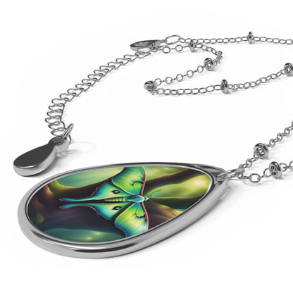 Necklace, Oval, Oak & Luna Moth
