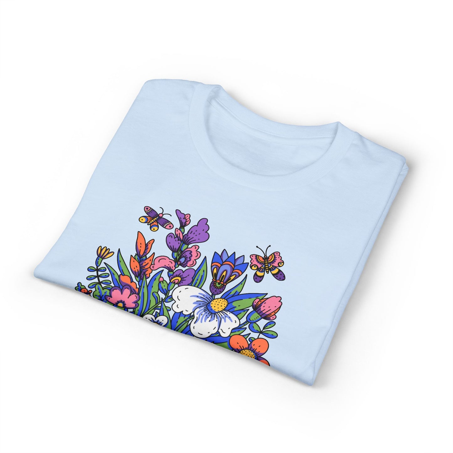 Dry Blend Moisture Wicking Tee Summer Garden w/EMNP Logo on back