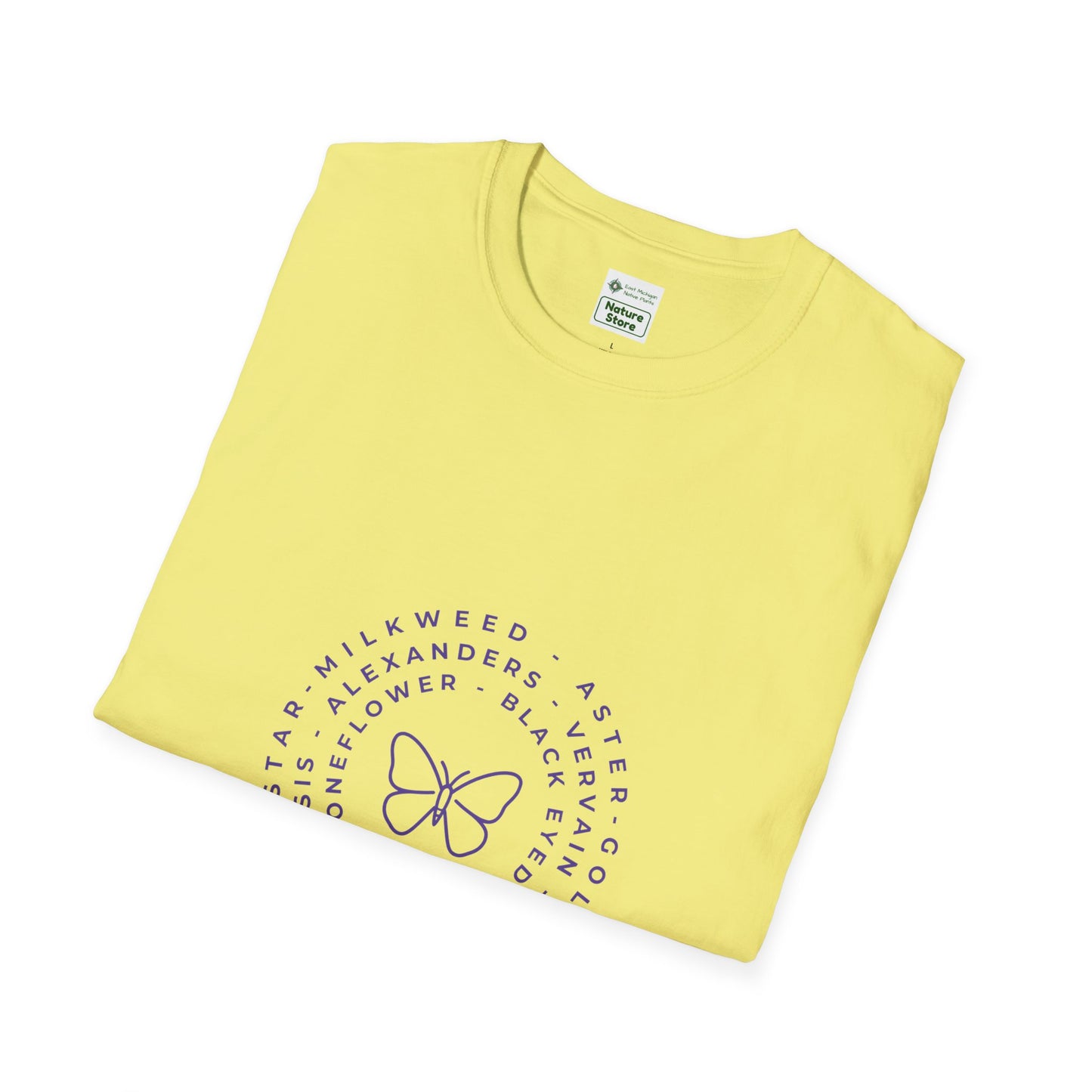 T-Shirt Unisex Softstyle, Native Plants & Butterflies w/EMNP logo