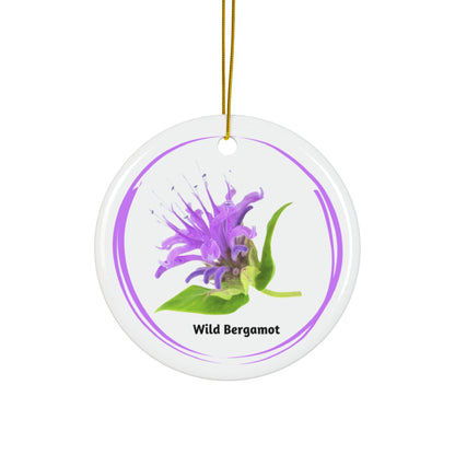 Ceramic Ornament, Wild Bergamot, Double-Sided (1pc, 3pcs, 5pcs, 10pcs)
